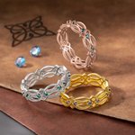 Personalisierte keltischen irischen Knoten Ring mit Birthstone Minimalist Schmuck Valentinstag Geburtstag Geschenk für Frauen