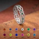 Personalisierte keltischen irischen Knoten Ring mit Birthstone Minimalist Schmuck Valentinstag Geburtstag Geschenk für Frauen