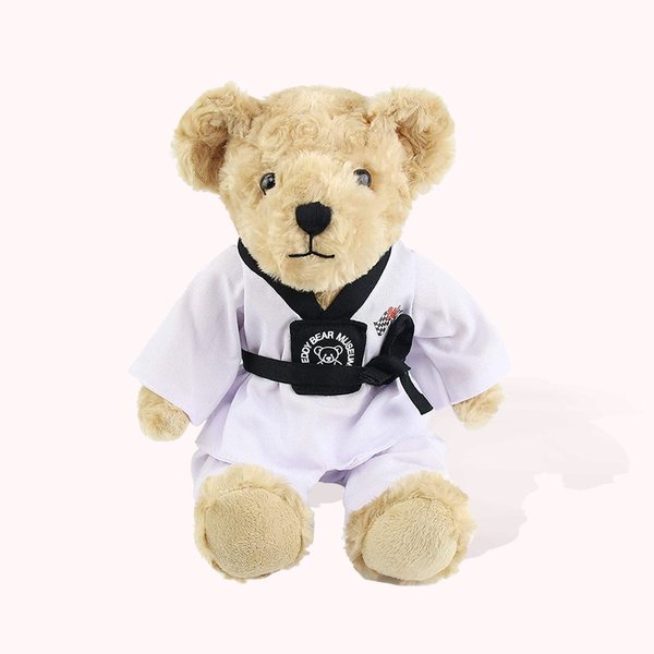 Ours en Peluche Personnalisé avec Texte en Uniforme de Taekwondo Cadeau Anniversaire pour Amateur de Taekwondo