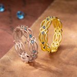Personalisierte keltischen irischen Knoten Ring mit Birthstone Minimalist Schmuck Valentinstag Geburtstag Geschenk für Frauen