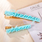 Gepersonaliseerde acryl naam haarspeldjes set van 3