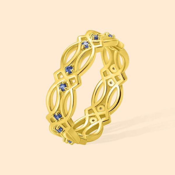 Bague Celtique Personnalisée avec Pierre de Naissance Cadeau Anniversaire Saint-Valentin pour Elle