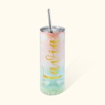 Personalised 20 OZ Stainless Steel Gradient Colour Tumbler with Lids and Straws