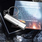 Porte-clés sifflet en acier inoxydable personnalisé pour la survie en cas d'urgence