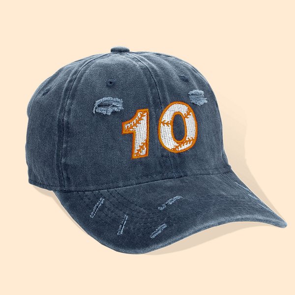 Gorra de Béisbol Bordada Vintage Personalizada con Número para Mujer Niña