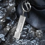 Porte-clés sifflet en acier inoxydable personnalisé pour la survie en cas d'urgence