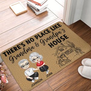 Personalised There's No Place Like Home Doormat Couple Theme Home Decoration Housewarming Birthday Gift for Grandpa Grandma