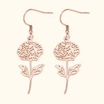 Pendientes Colgantes Personalizados Flor de Nacimiento Regalos para Ella