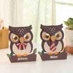 Personalized Wooden Owl Eyeglasses Holder for Desk