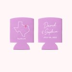Personalized US State Map Beer Can Cooler for Wedding