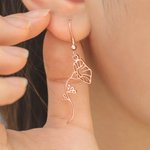 Pendientes Colgantes Personalizados Flor de Nacimiento Regalos para Ella