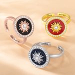 Bague d'anxiété personnalisée en pierre précieuse motif soleil