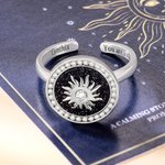 Bague d'anxiété personnalisée en pierre précieuse motif soleil