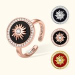 Bague d'anxiété personnalisée en pierre précieuse motif soleil