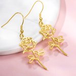 Pendientes Colgantes Personalizados Flor de Nacimiento Regalos para Ella