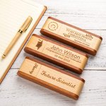 Personalised Natural Wood Ballpoint Pen & Case Set