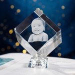 Personalized 3D Photo Engraved Cube Crystal Gift for Loved One Anniversary Gift
