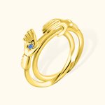 Bague Fede Personnalisée avec Pierre de Naissance Bague de Foi pour Mariés Cadeau de Mariage
