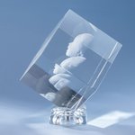 Personalized 3D Photo Engraved Cube Crystal Gift for Loved One Anniversary Gift