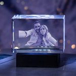 Personalisierte 3D Kristall Foto graviert Geschenk für Papa Mama