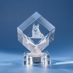 Personalised 3D Photo Engraved Cube Crystal Gift for Loved One