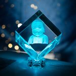 Personalized 3D Photo Engraved Cube Crystal Gift for Loved One Anniversary Gift