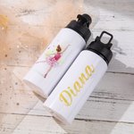 Gepersonaliseerd Ballet Meisje 20oz Food Grade roestvrij staal waterfles met handvat en naam Verjaardag terug naar school Gift voor kinderen dansliefh