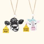 Ornement Suspendu Personnalisé avec Texte Motif de Vache Parfum Rafraîchissant Cadeau Noël Pendaison de Crémaillère pour Amoureux de Vache
