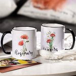 Personalised Birth Flower Bouquet 11oz Ceramic Coffee Mug Mother's Day Birthday Gift for Grandma Mom
