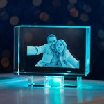 Personalisierte 3D Kristall Foto graviert Geschenk für Papa Mama