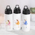 Gepersonaliseerd Ballet Meisje 20oz Food Grade roestvrij staal waterfles met handvat en naam Verjaardag terug naar school Gift voor kinderen dansliefh