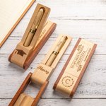 Personalised Natural Wood Ballpoint Pen & Case Set