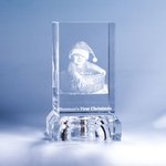 Personalised Baby's First Christmas 3D Engraved Photo Crystal