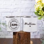 Personalized I am Inspiration Ceramic Camping Mug with Name