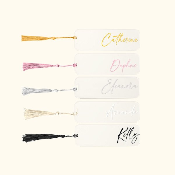 Personalised Clear Acrylic Bookmark with Tassel for Book Lovers