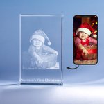 Personalised Baby's First Christmas 3D Engraved Photo Crystal