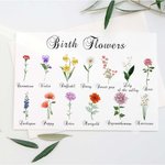 Personalised Family Member Birth Flower Bouquet with Name T-shirt
