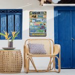 Cartello personalizzato di benvenuto in metallo per grigliate e grigliate con nome e luogo Arte da parete Decorazione per la casa Festa d'estate Regalo per la famiglia