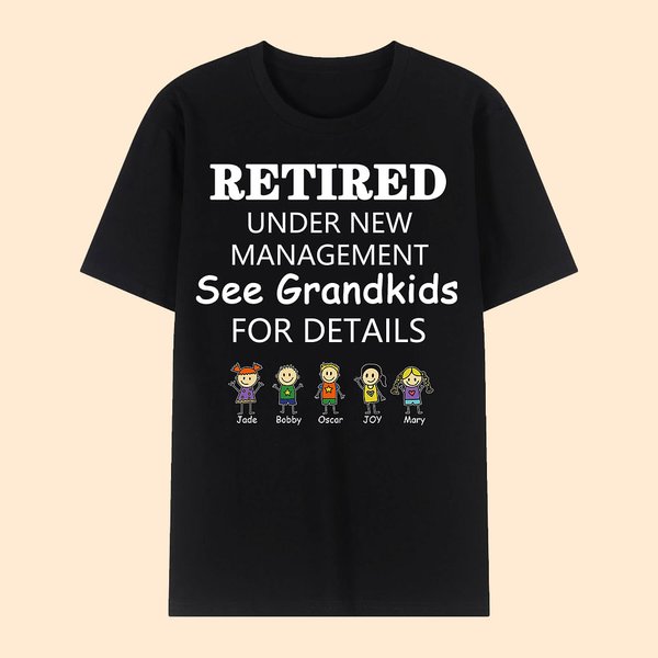 Camiseta personalizada de jubilado bajo nueva dirección