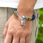 Gepersonaliseerde Vishaak Nautische Geweven Armband met 1-10 Gegraveerde Namen Vaderdag Verjaardagscadeau voor Mannen