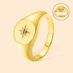 Henkilökohtainen Star Signet Ring kanssa Birthstone naisille koruja lahja