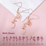 Pendientes Colgantes Personalizados Flor de Nacimiento Regalos para Ella