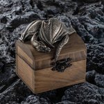 Personalized Dragon Treasure Chest Wooden Ring Jewelry Box with Name Wedding Engagement Gift for Couple