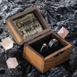 Personalized Dragon Treasure Chest Wooden Ring Jewelry Box with Name Wedding Engagement Gift for Couple