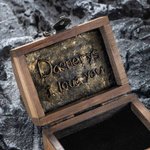 Personalized Dragon Treasure Chest Wooden Ring Jewelry Box with Name Wedding Engagement Gift for Couple