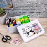 Boîte de rangement en métal personnalisée avec machine à coudre peinte Cadeaux pour tailleur
