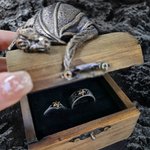 Personalized Dragon Treasure Chest Wooden Ring Jewelry Box with Name Wedding Engagement Gift for Couple