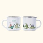 Personalisierte Emaille Dinosaurier Camping Mug Geschenk für Jungen und Mädchen