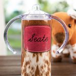 Tasse à bec en peau de vache avec nom, personnalisée.