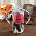 Tasse à bec en peau de vache avec nom, personnalisée.